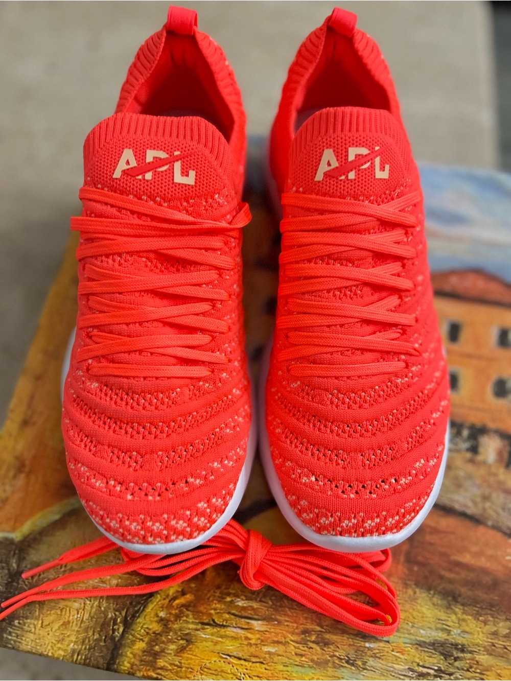 APL Women’s Vibrant Orange Lace-Up Sneakers Size 7.5